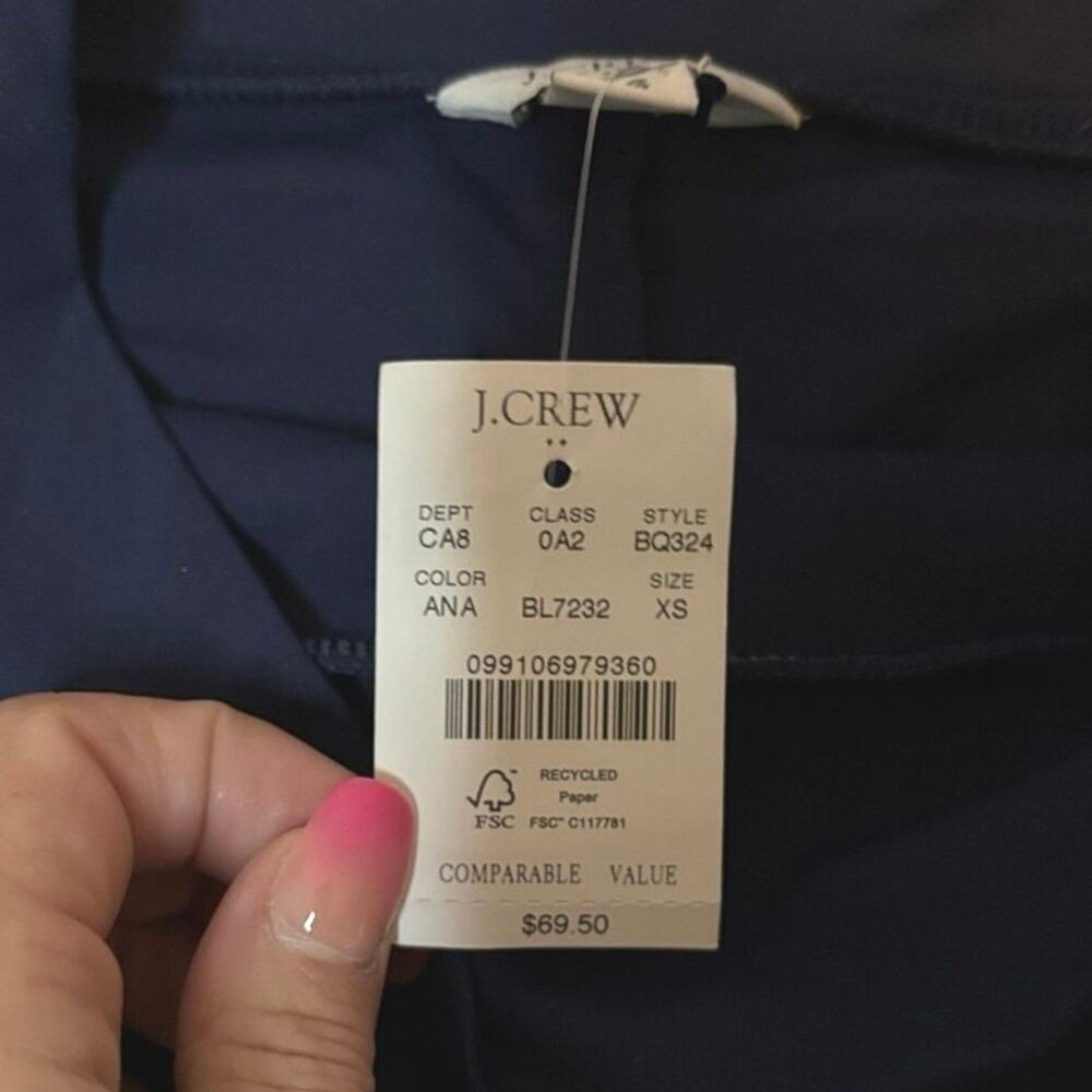 J.Crew Navy Scallop Skort XS | Stretch Athletic Mini Skirt w/ Shorts NWT - Picture 5 of 6